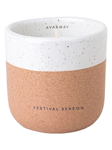 AVA & MAY Duftkerze "Festival Season" in Orange/ Weiß - 220 g