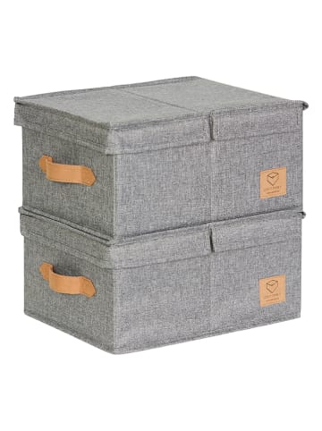 STORE IT 2er-Set: Ordnungsboxen "Premium" in Grau - (B)33 x (H)25 x (T)16 cm