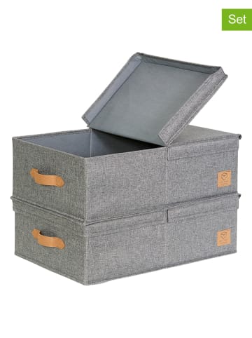 STORE IT 2er-Set: Ordnungsboxen "Premium" in Grau - (B)50 x (H)33 x (T)16 cm