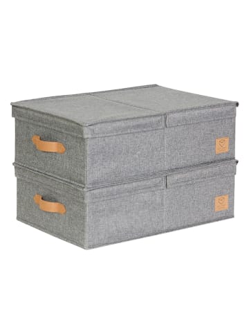 STORE IT 2er-Set: Ordnungsboxen "Premium" in Grau - (B)50 x (H)33 x (T)16 cm