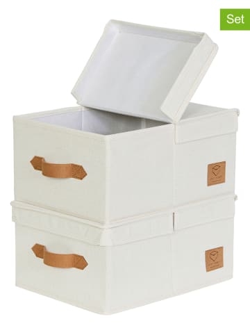 STORE IT 2er-Set: Ordnungsboxen "Premium" in Beige - (B)33 x (H)25 x (T)16 cm