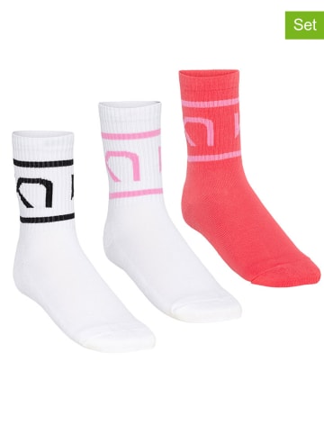 KARI TRAA 3er-Set: Tennis-Socken in Weiß/ Rot
