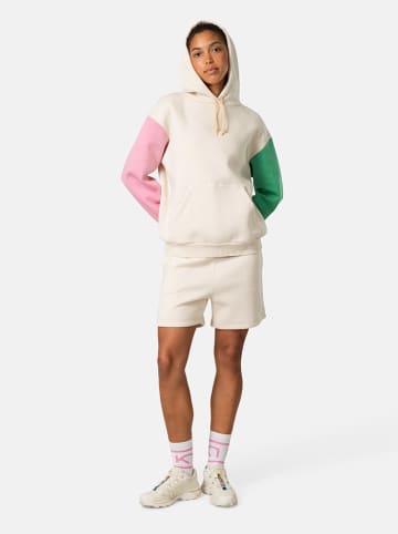 KARI TRAA Hoodie "Anelie" crème/lichtroze/groen