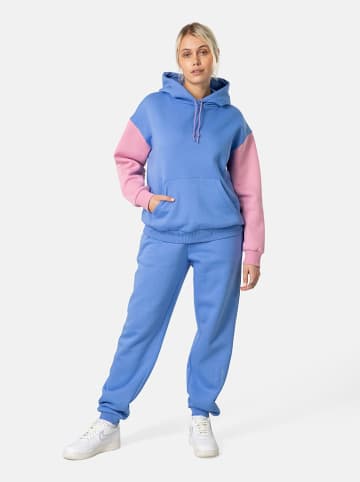 KARI TRAA Hoodie "Anelie" blauw/lichtroze