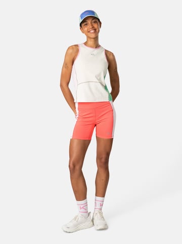 KARI TRAA Trainingstop "Linnea" in Creme/ Rosa/ Grün
