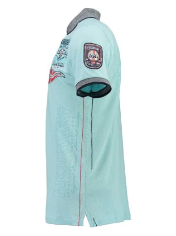 Geographical Norway Koszulka polo "Kantibe" w kolorze błękitnym
