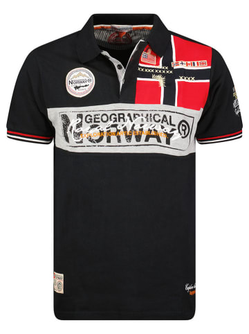 Geographical Norway Koszulka polo "Kidney" w kolorze czarno-czerwono-białym