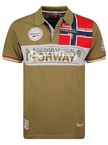 Geographical Norway Poloshirt "Kidney" in Khaki/ Rot/ Weiß