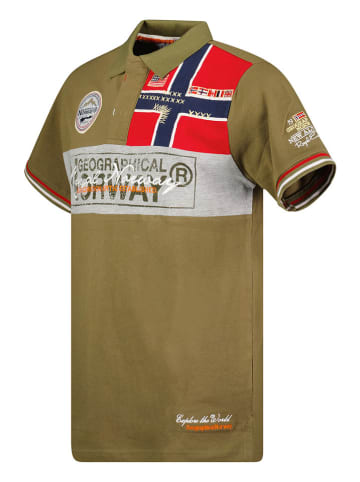 Geographical Norway Poloshirt "Kidney" kaki/rood/wit