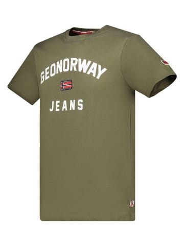Geographical Norway Koszulka "Jassier" w kolorze khaki