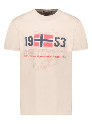 Geographical Norway Koszulka "Japigal" w kolorze beżowym