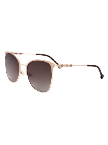 Carolina Herrera Damen-Sonnenbrille in Gold-Beige/ Braun