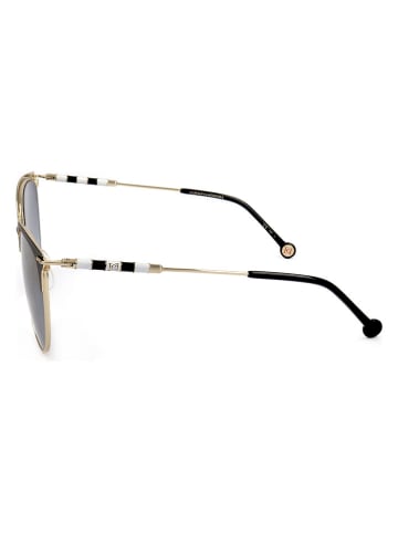 Carolina Herrera Damen-Sonnenbrille in Schwarz-Gold/ Dunkelblau