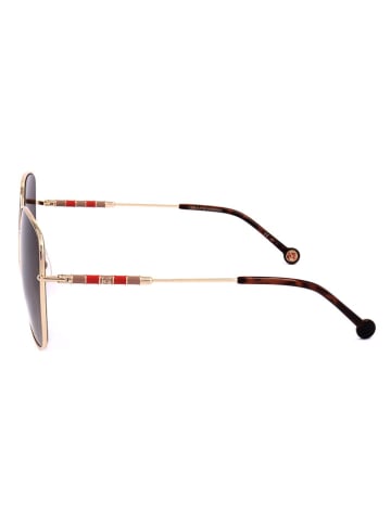 Carolina Herrera Damskie okulary przeciwsłoneczne w kolorze złoto-brązowym