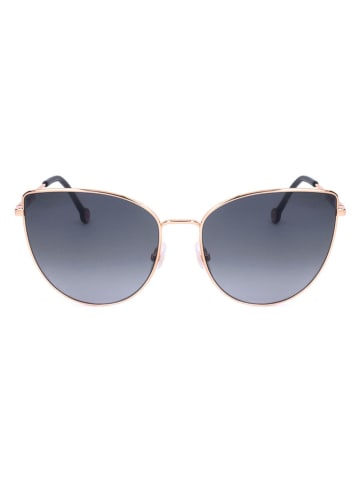 Carolina Herrera Damen-Sonnenbrille in Gold/ Dunkelblau