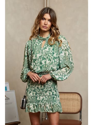 Joséfine Kleid "Blee" in Grün/ Weiß