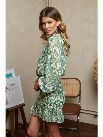 Joséfine Kleid "Blee" in Grün/ Weiß