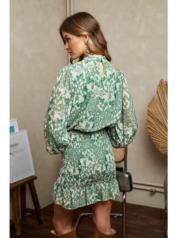 Joséfine Kleid "Blee" in Grün/ Weiß