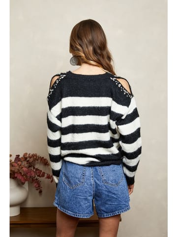 Joséfine Pullover "Polka" in Schwarz/ Weiß