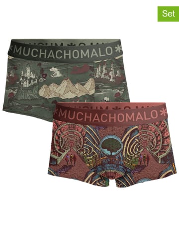 Muchachomalo 2er-Set: Boxershorts in Khaki/ Hellbraun