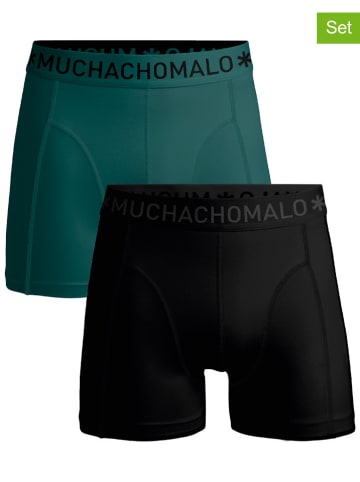 Muchachomalo 2er-Set: Boxershorts in Schwarz/ Grün