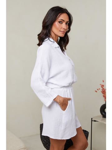 Le Monde du Lin Linnen jumpsuit wit