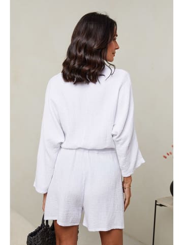 Le Monde du Lin Linnen jumpsuit wit