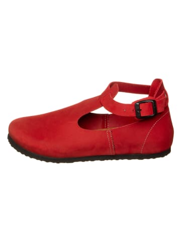 Comfortfusse Leren ballerina's met bandje rood