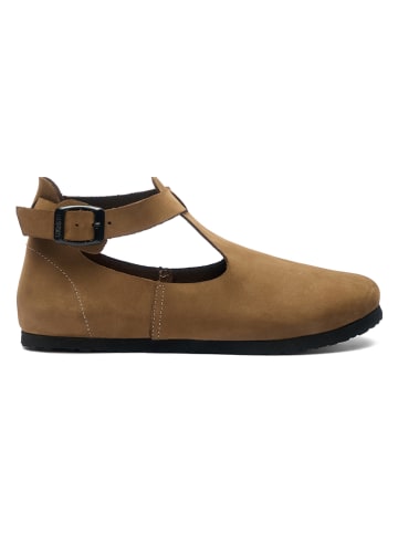 Comfortfusse Leder-Ballerinas in Beige