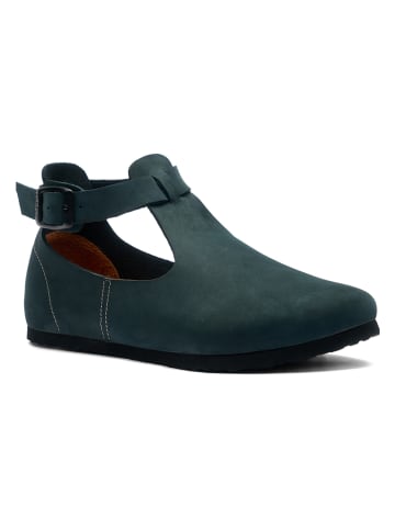 Comfortfusse Leder-Ballerinas in Dunkelblau