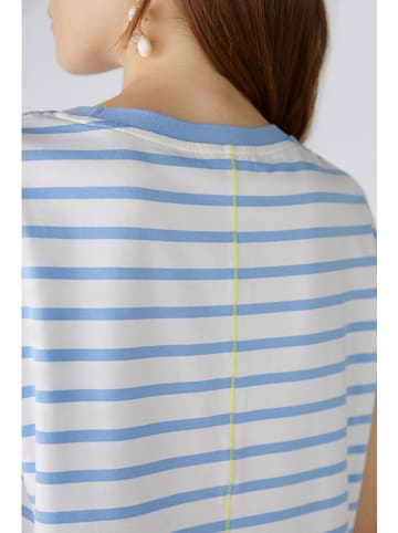 Oui Shirt in Weiß/ Hellblau