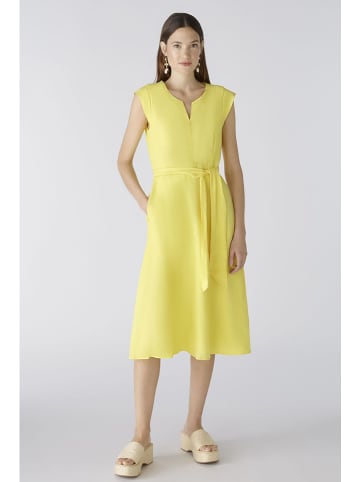 Oui Leinen-Kleid in Gelb
