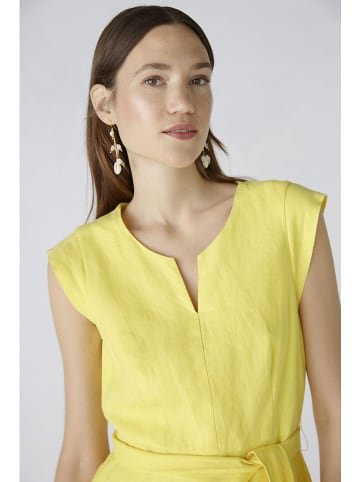 Oui Leinen-Kleid in Gelb