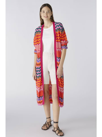 Oui Longcardigan in Orange/ Pink