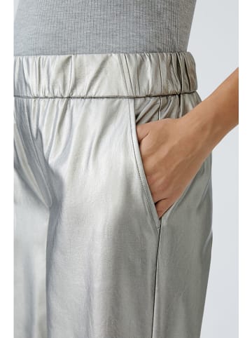 Oui Broek zilverkleurig