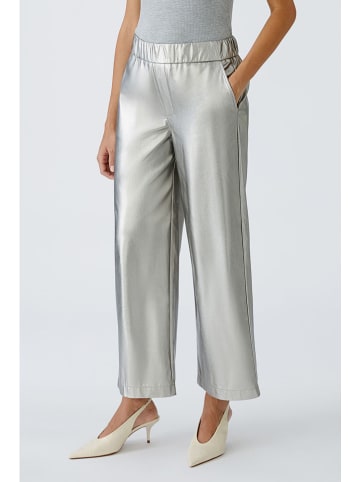 Oui Broek zilverkleurig
