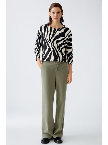 Oui Bluse in Schwarz/ Creme