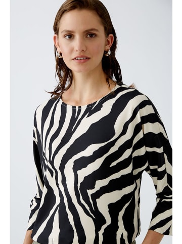 Oui Blouse zwart/crème