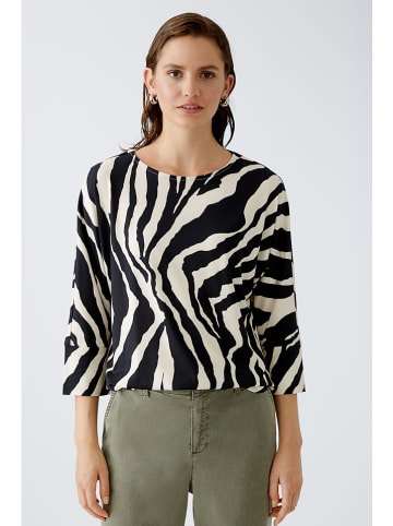 Oui Blouse zwart/crème