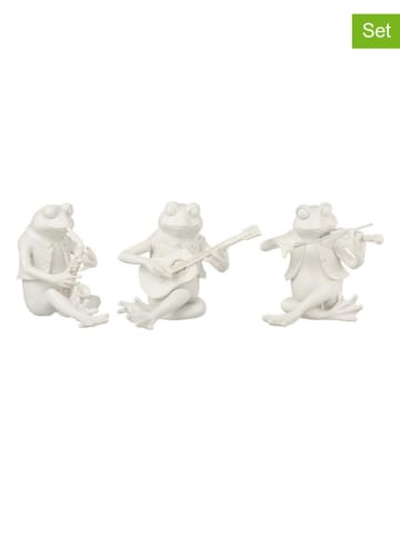 J Line 3er-Set: Dekofiguren "Frosch" in Weiß - (H)15,5 cm