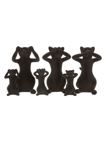 J Line Figurki dekoracyjne (3 szt.) w kolorze czarnym - wys. 14 cm