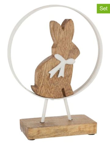 J Line 2er-Set: Dekoaufsteller in Hellbraun - (B)18 x (H)23,5 cm