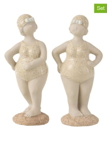 J Line 2er-Set: Dekofiguren "Frau" in Beige - (H)25 cm