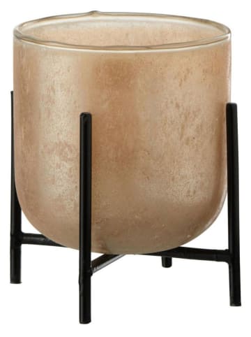 J Line Windlicht "Astor" in Hellbraun - (H)16,5 x Ø 14 cm