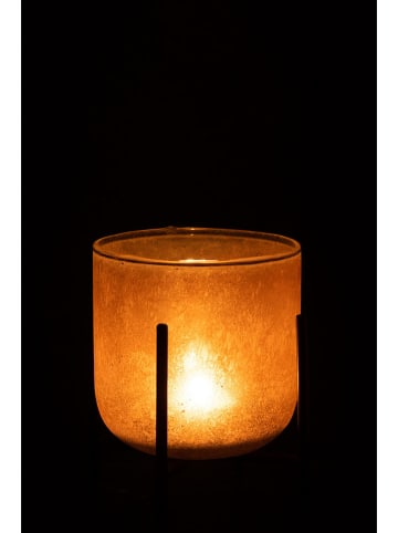 J Line Windlicht "Astor" in Hellbraun - (H)16,5 x Ø 14 cm