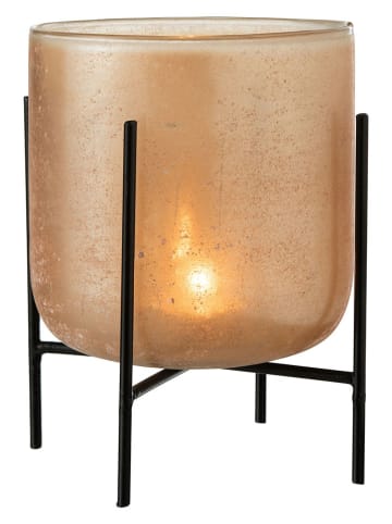 J Line Windlicht "Astor" in Hellbraun - (H)22,5 x Ø 18,5 cm