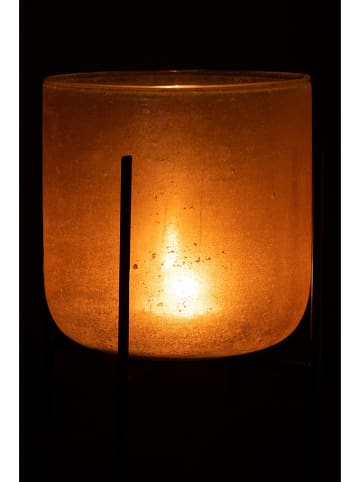 J Line Windlicht "Astor" in Hellbraun - (H)22,5 x Ø 18,5 cm