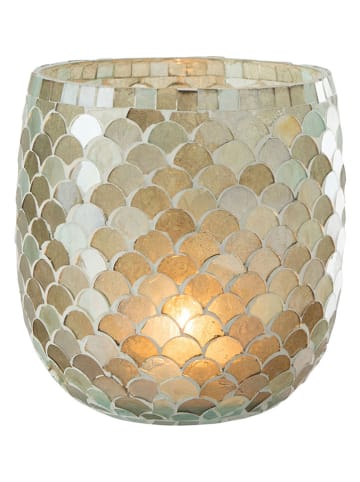J Line Windlicht "Mosaik" in Hellblau - (H)16 x Ø 15,5 cm