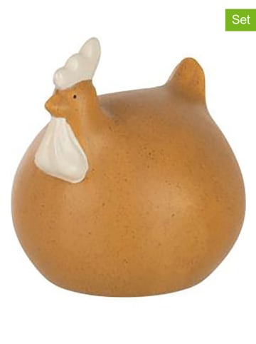 J Line Figurki dekoracyjne (2 szt.) w kolorze jasnobrązowym - wys. 10 x Ø 11 cm