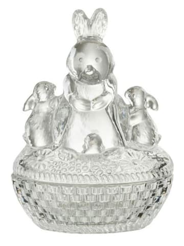 J Line Vorratsglas "Familie Hase" in Transparent - (B)13 x (H)17 x (T)9,5 cm